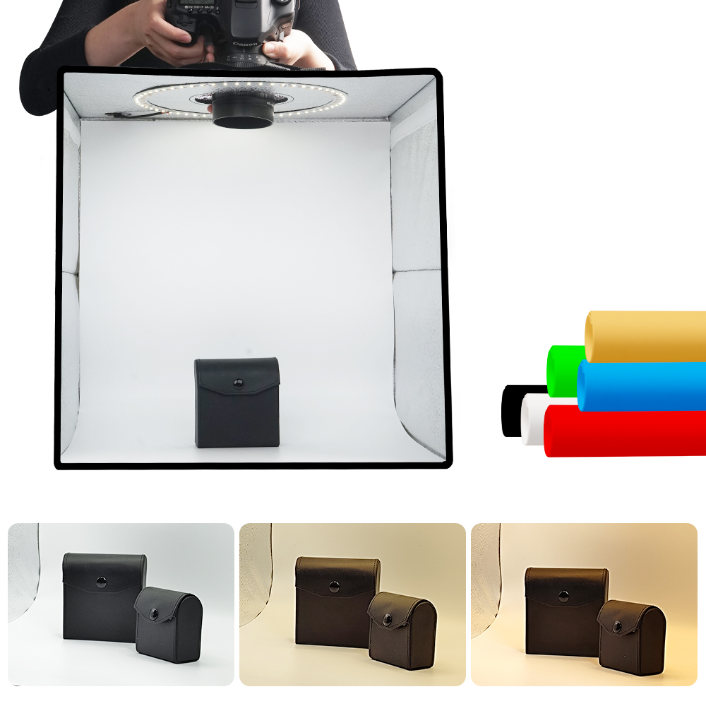 Photography Lighting And Backdrop Kits - Lightdow Ściemnialna Fotobudka LED Zestaw do