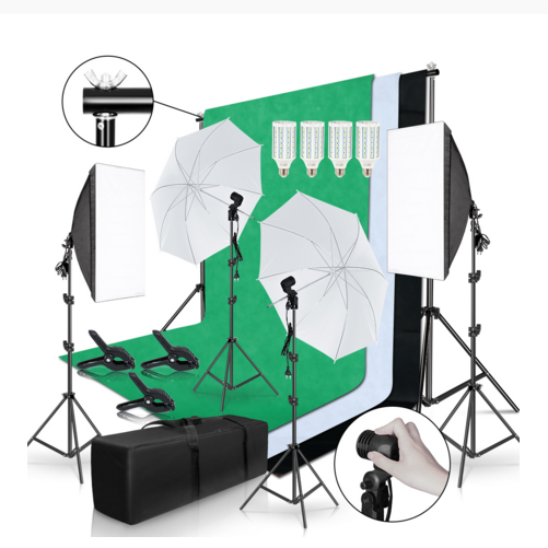 Photography Lighting And Backdrop Kits - Złoty Sprzedawca Pełny Zestaw do Fotografii