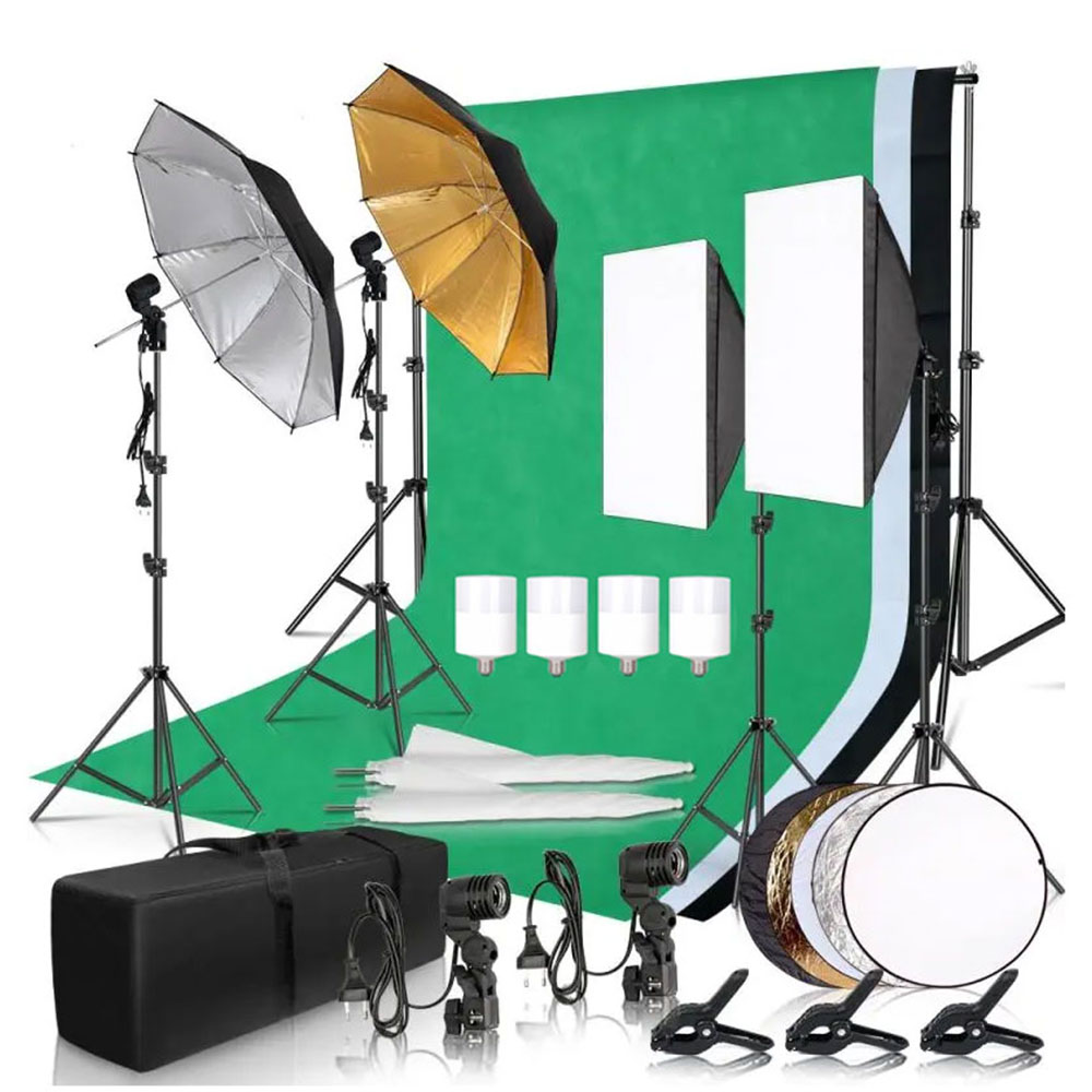 Photography Lighting And Backdrop Kits - Zestaw oświetleniowy do studia fotograficznego z
