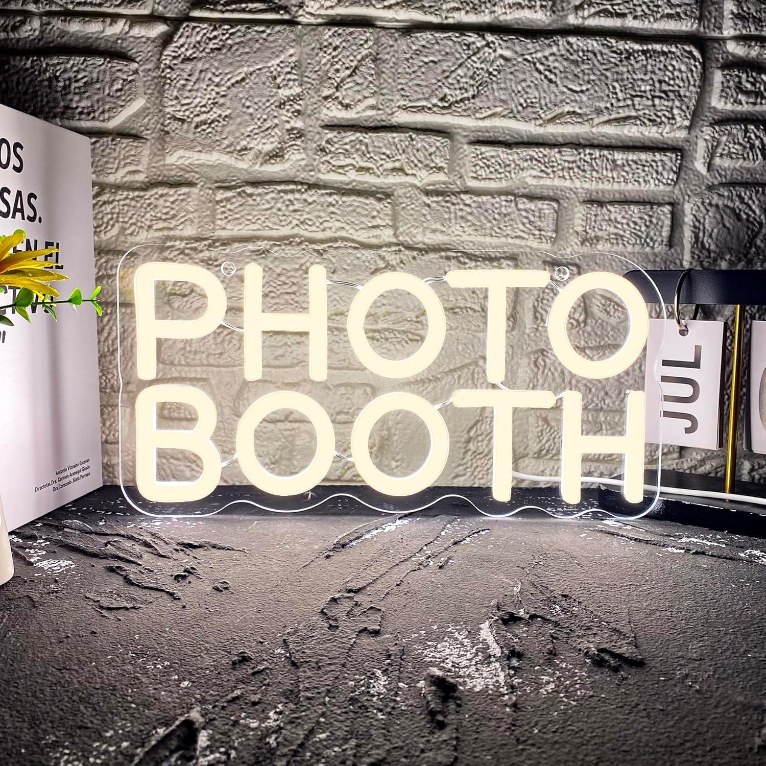 Photography Lighting Wedding Reception - Neonowy znak Photo Booth z funkcją