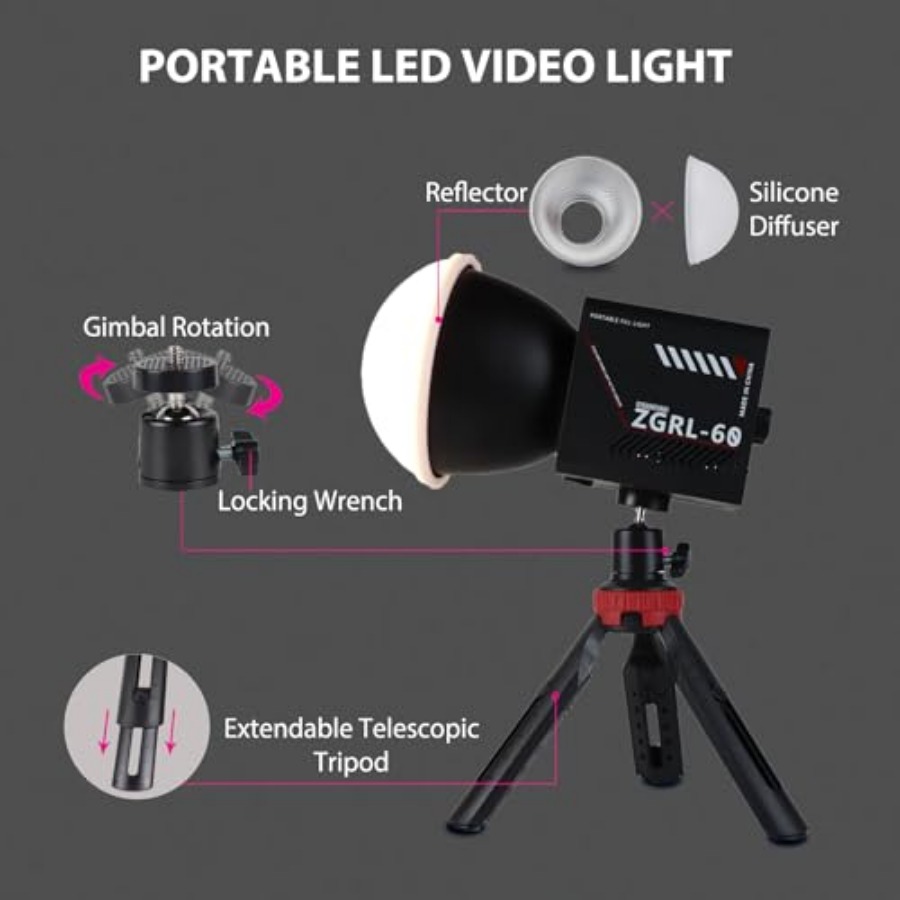 Przenośna lampa wideo LED COB  – Photography Lighting Handheld recenzja i cena